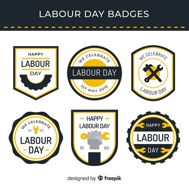 Labour day badge collection