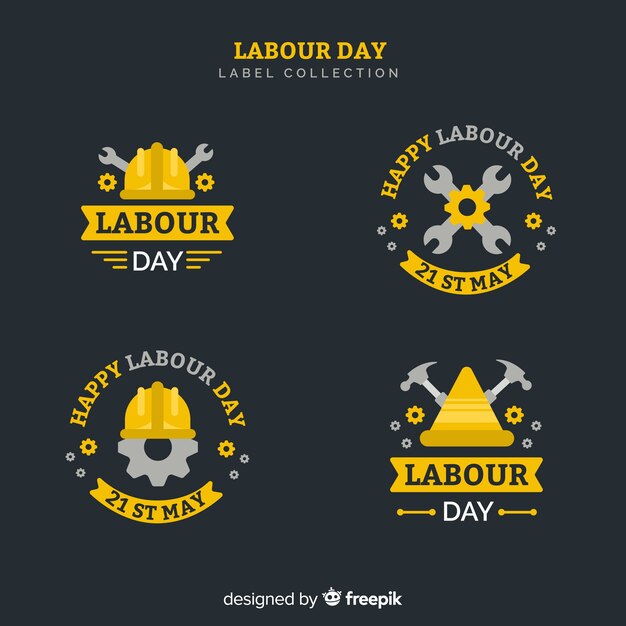 Labour day badge collection