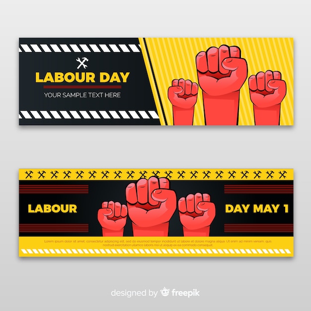 Free vector labour day banners