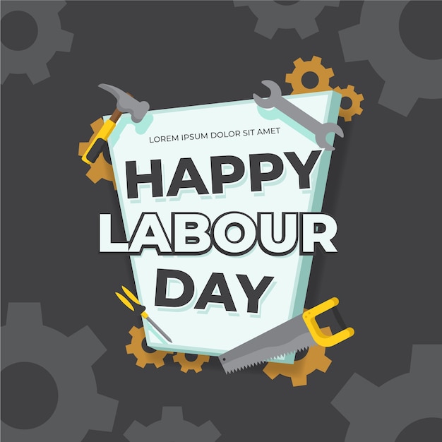 Free vector labour day event flat style