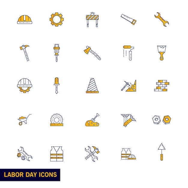 Labour Day icon set