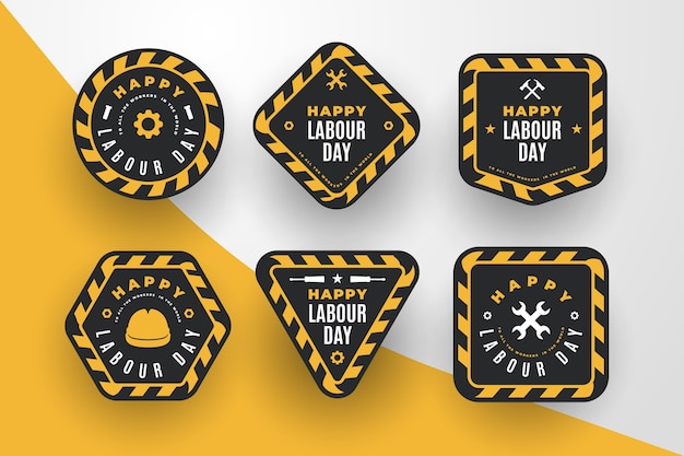 Labour day label collection concept