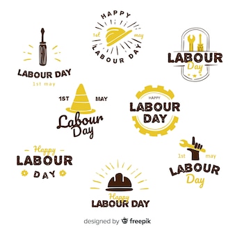 Labour day label collection