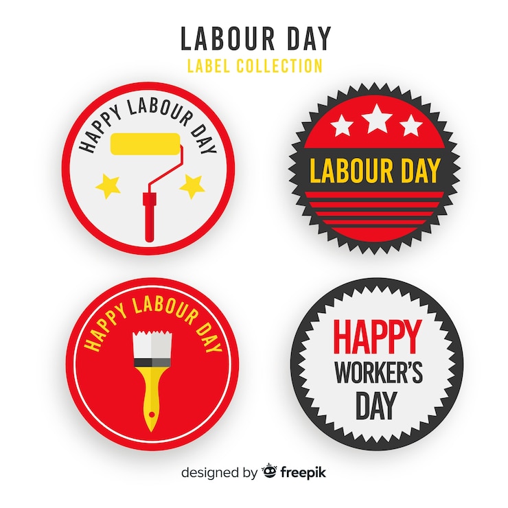 Free Vector labour day label collection