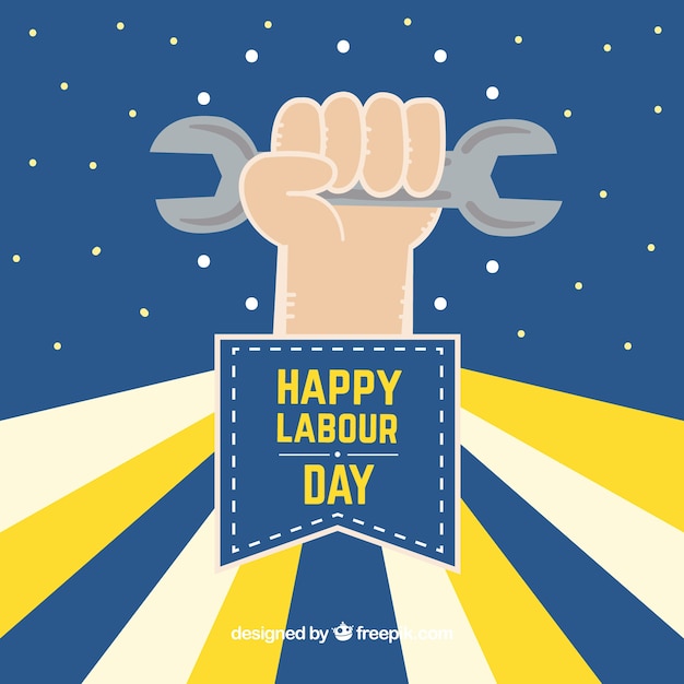 Free vector labour day sunburst background