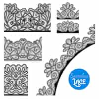 Free vector lace border set