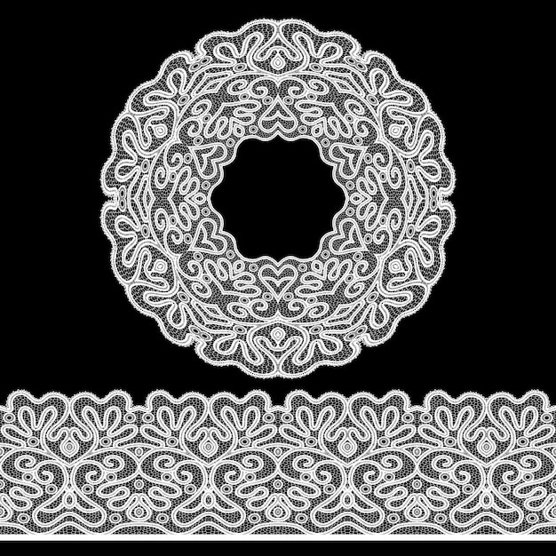 Free vector lace border set