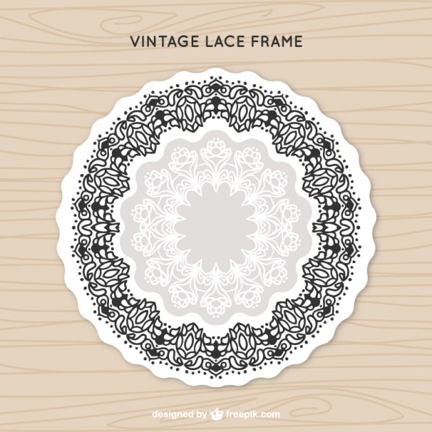 Free vector lace frame in vintage style