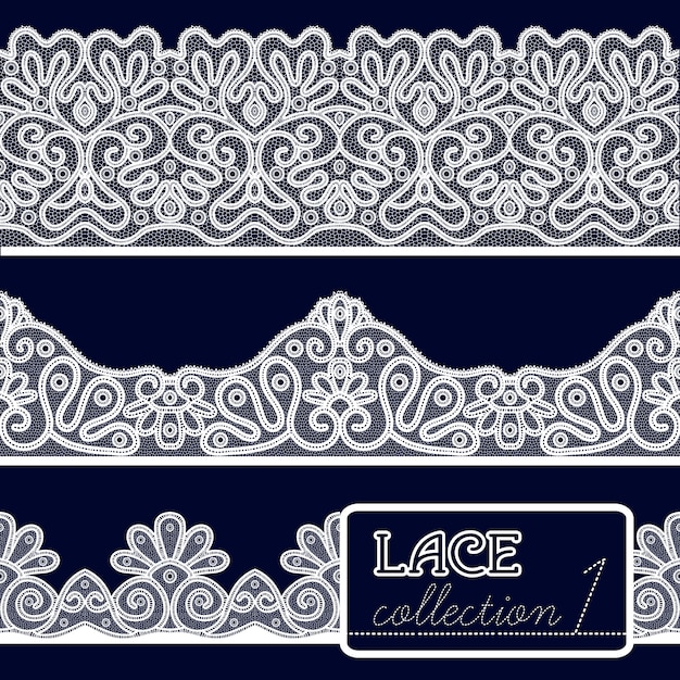 Free vector lace patterns set