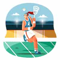 Free vector lacrosse player illustration flat style