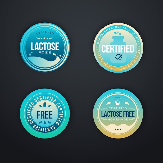 Free vector lactose free label set