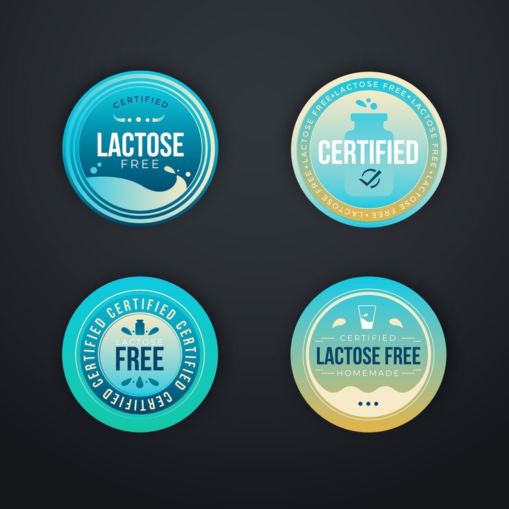 Free Vector lactose free label set