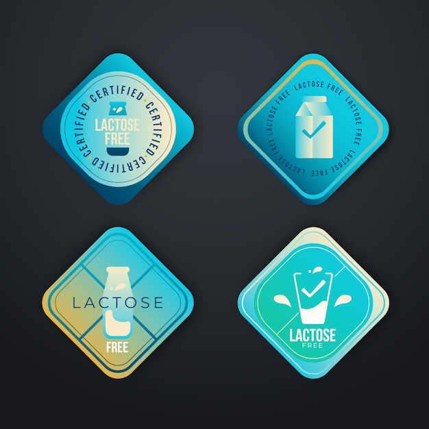 Free vector lactose free label set