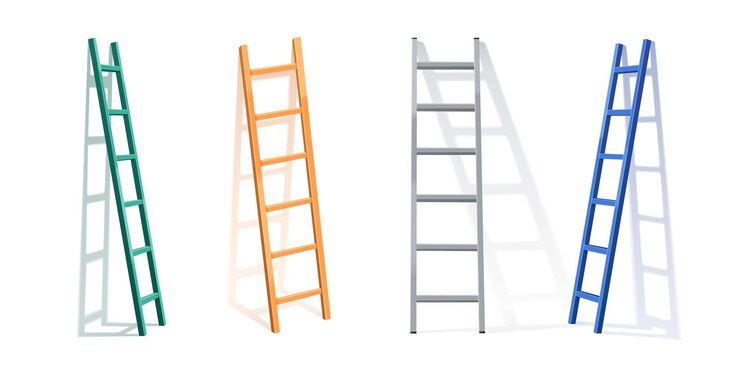 Free Vector ladder mockups set isolated on white background
