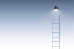 Vettore gratuito scala della scala con il fondo di concetto della lampadina