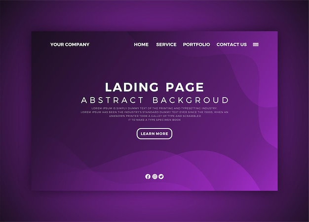 Free vector lading page template