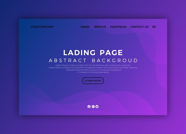 Free vector lading page template