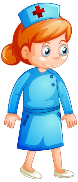 Free Vector lady nurse in uniform on white background