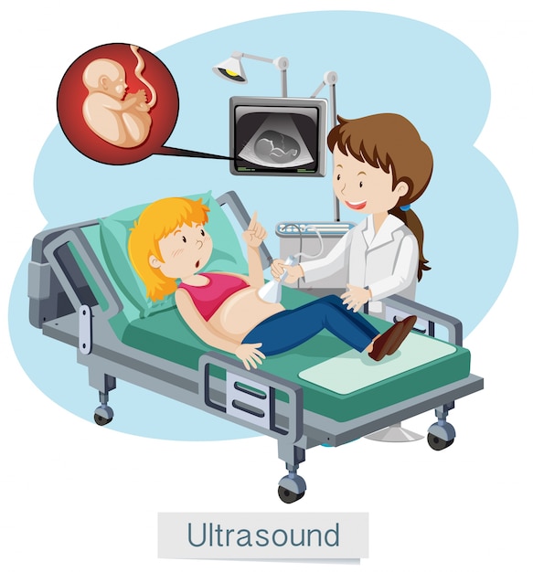 A lady ultrasound at hospital