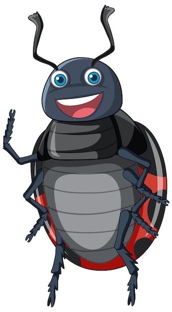 Free vector a ladybug cartoon character isolated