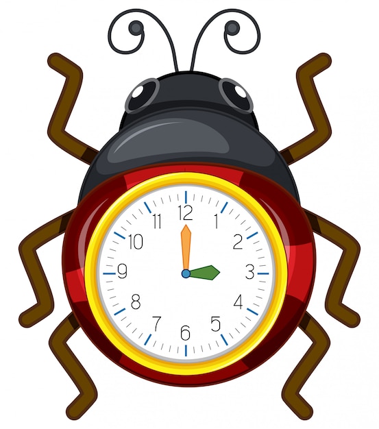 Free vector a ladybug clock template