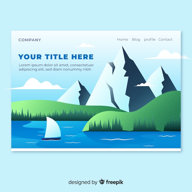 Lake landscape landing page