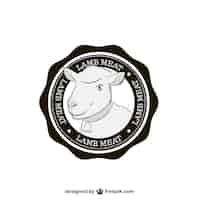 Free vector lamb meat seal