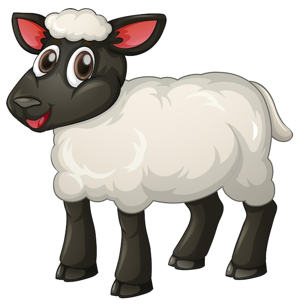 Free vector lamb standing on white background