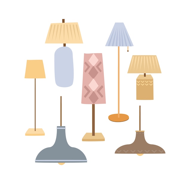 Free vector lamp set for home