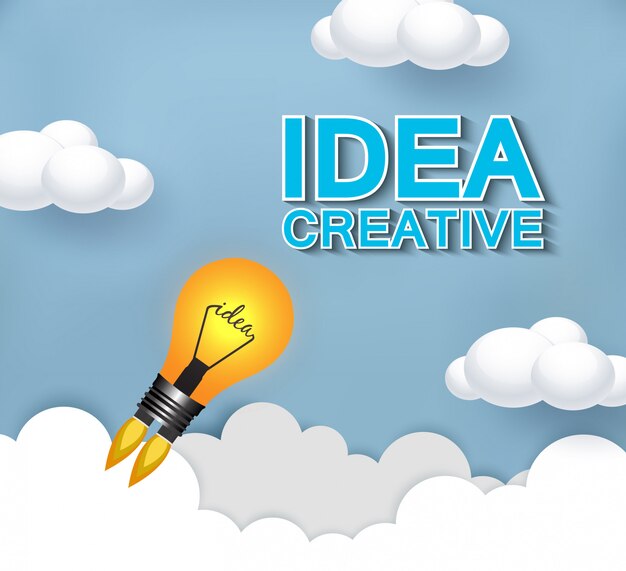 Premium Vector | Lamps launch to the sky. business concept. creative