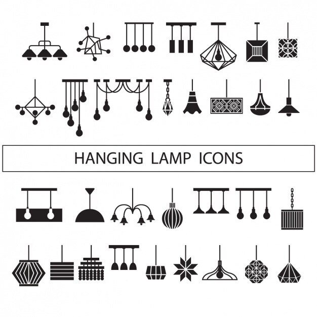 Free Vector lamps silhouettes collection