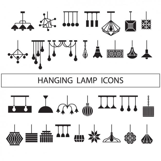 Free Vector lamps silhouettes collection