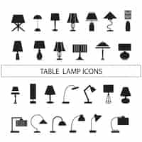 Free vector lamps silhouettes collection