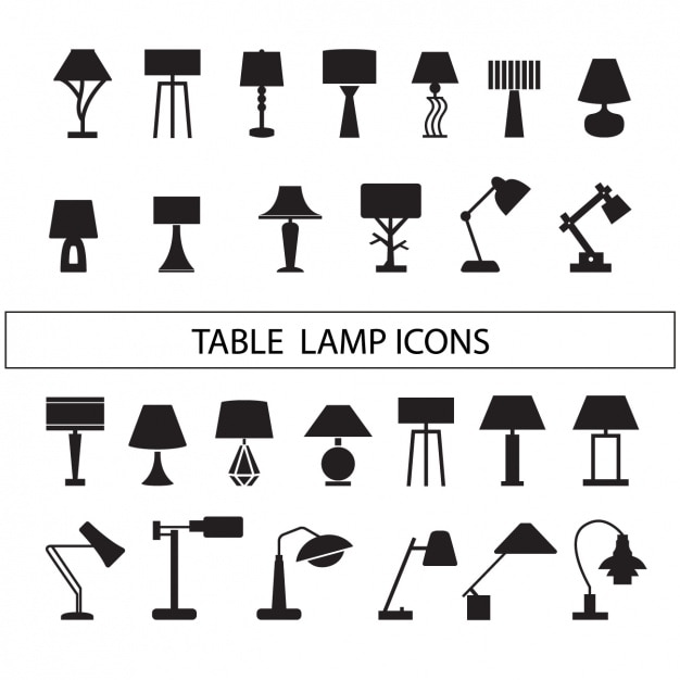 Free vector lamps silhouettes collection