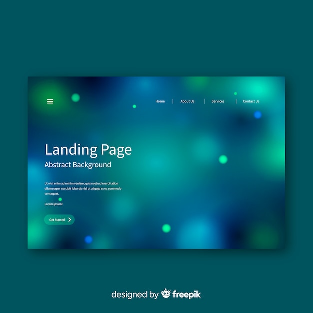 Free vector landing page abstract background