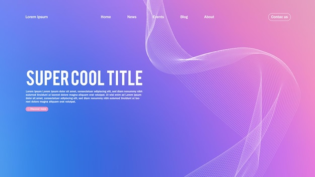 Free vector landing page abstract design template for website or app colorful abstract minimal wave