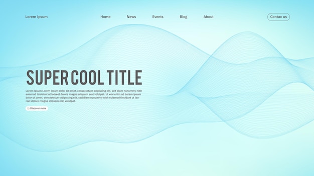 Landing page abstract design template for website or app colorful abstract minimal wave