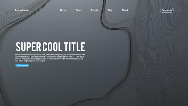 Landing page abstract design with dynamic line bubbles Template for website or app