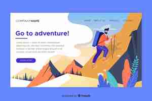 Free vector landing page adventure template