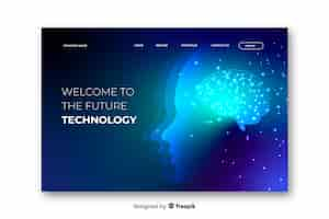 Free vector landing page artificial intelligence template