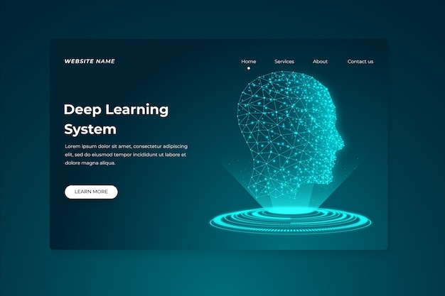 Landing page artificial intelligence template