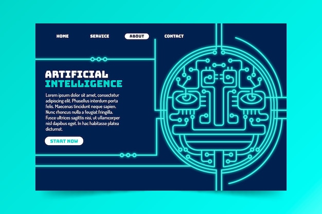 Landing page artificial intelligence template