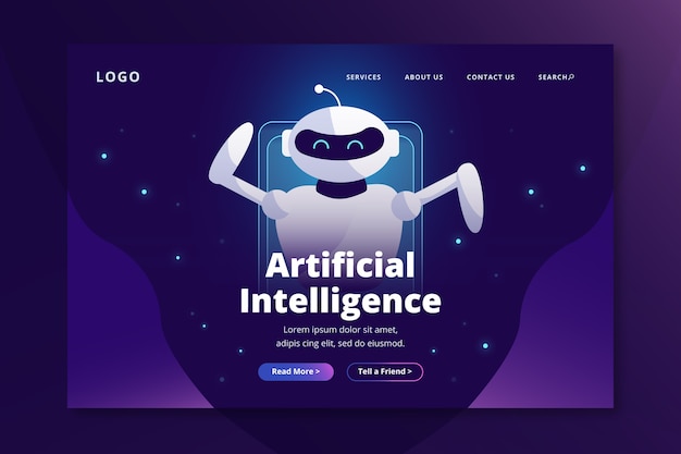 Landing page artificial intelligence template