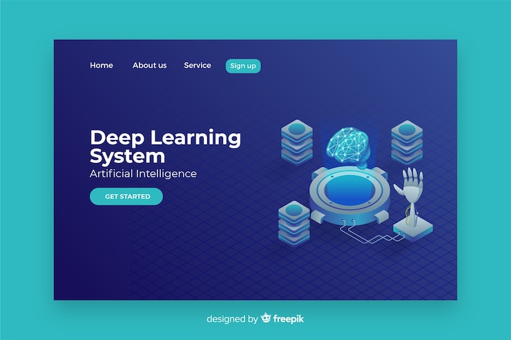 Free Vector landing page artificial intelligence template