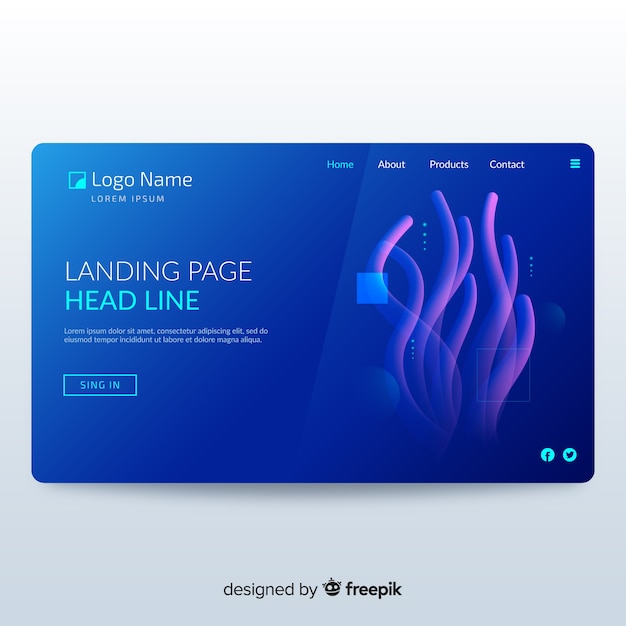 Free vector landing page background