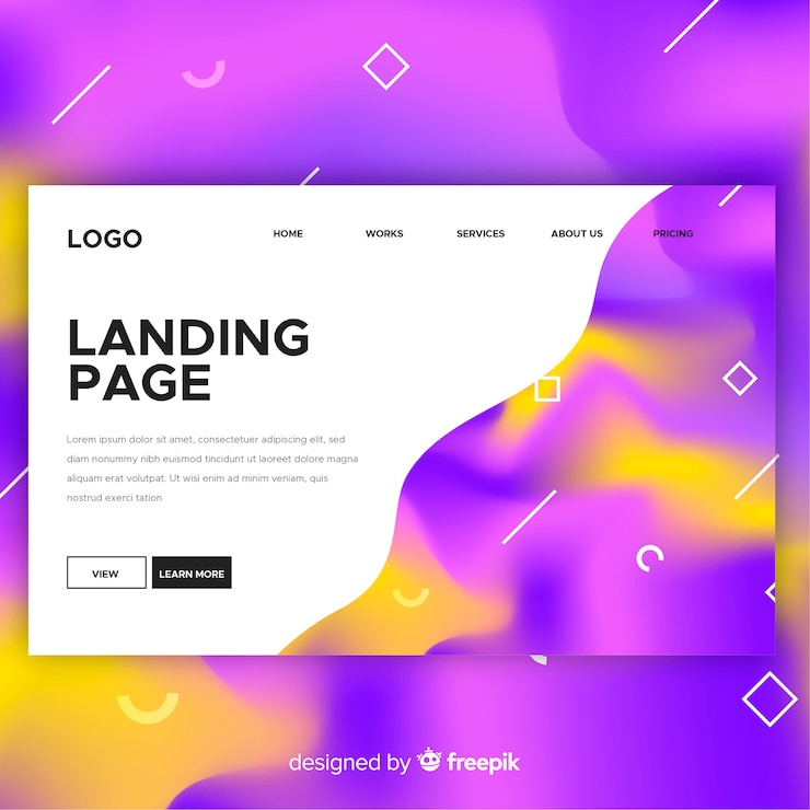 Free Vector landing page background