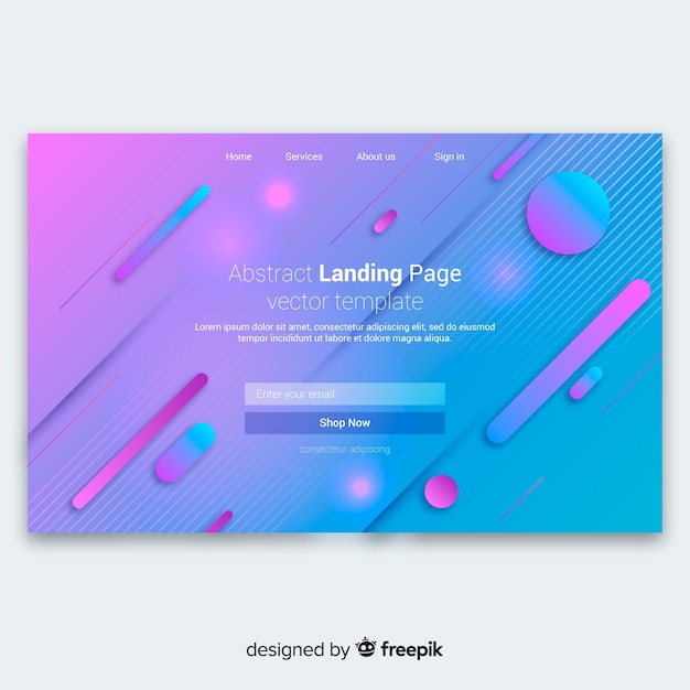 Landing page background