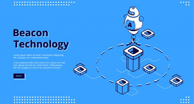 Landing page of beacon technology with robot