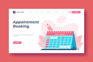 Free vector landing page for booking a new appointment