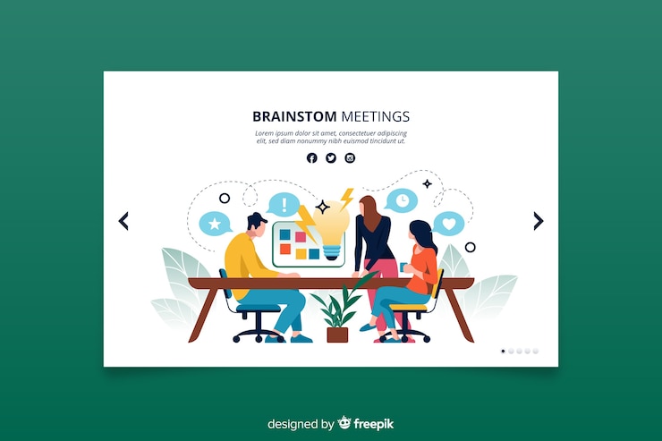 Free Vector landing page brainstorming concept